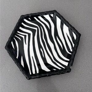 Black and White Zebra Hexagon Decorative Tray - Home Accents